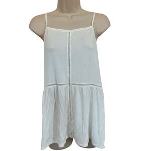 NWT American Eagle Soft & Sexy Tank Off- White Crochet Accents Size Large Womens